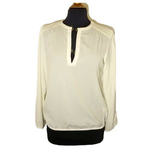 Zara Top Shirt Womens Size medium Ivory Ivory White